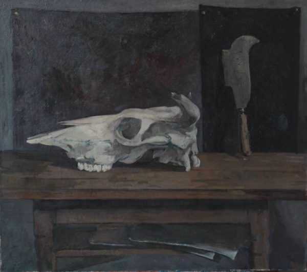 Fedor Elizarov - Still life with skull and knife