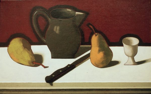 Charlotte Andry Gibbs - Still life with Pewter Pitcher, Pears, Knife, and Egg Cup
