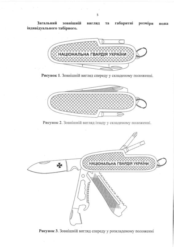 Ніж індивідуальний табірний. База забезпечення Національної гвардії України